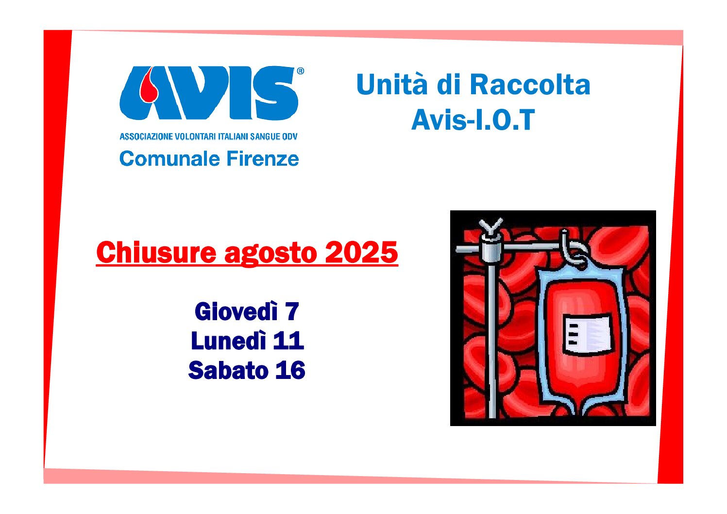 Unità di Raccolta chiusa nei giorni 7/8, 11/8 e 16/8 2025